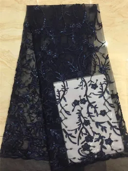 

New design beads embroidered tulle mesh lace fabric H-98902 with 3d flowers and beads in good quality for party dress