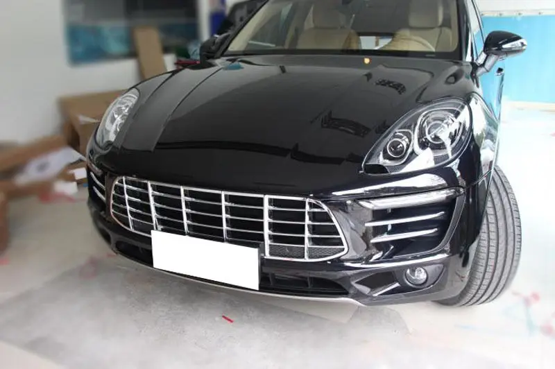 ABS передняя решетка противотуманная фара крышка для Porsche Macan- 5 шт Золотой ABS передняя решетка решетки Модифицированная
