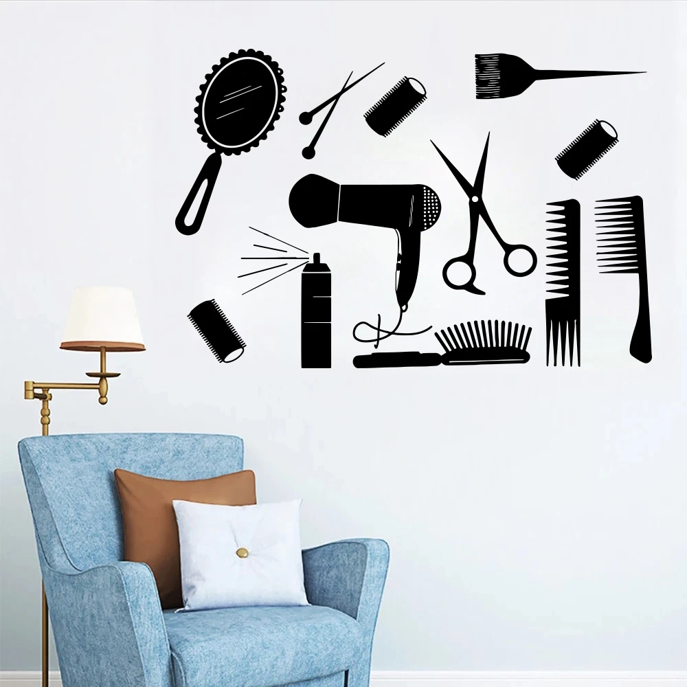 Wallpaper Decoration Wall Stickers Hairdresser | Hairdresser Salon Wall