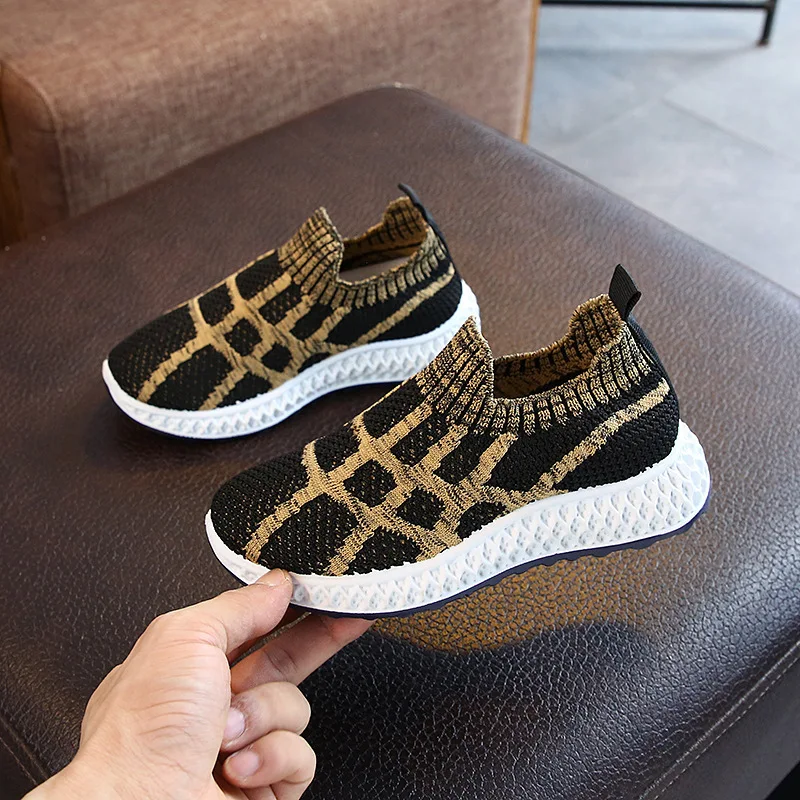 

Children's Kids Girls Shoes Autumn Children Fly Fabric Sneakers In Will Tongfei Weaving Shoes Ventilation Casual Shoes