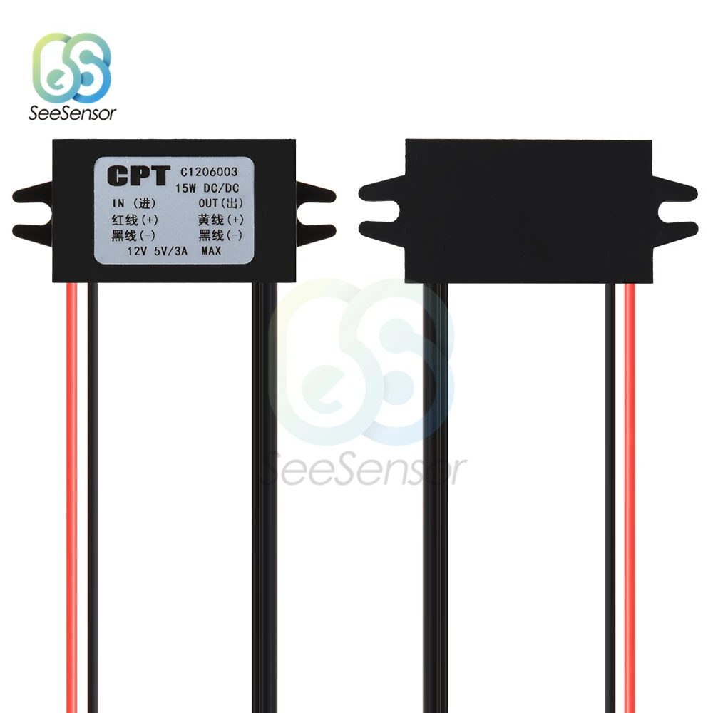 DC/DC 12 В до 5 В 3A 15 Вт автомобильный преобразователь питания Регулятор двойной USB понижающее напряжение питание выходной адаптер