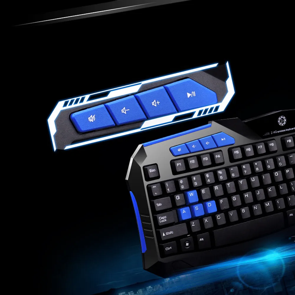 20% игровая беспроводная клавиатура 2,4G клавиатура и мышь набор для компьютера Мультимедийная игровая клавиатура для игры teclado sem fio Klavye