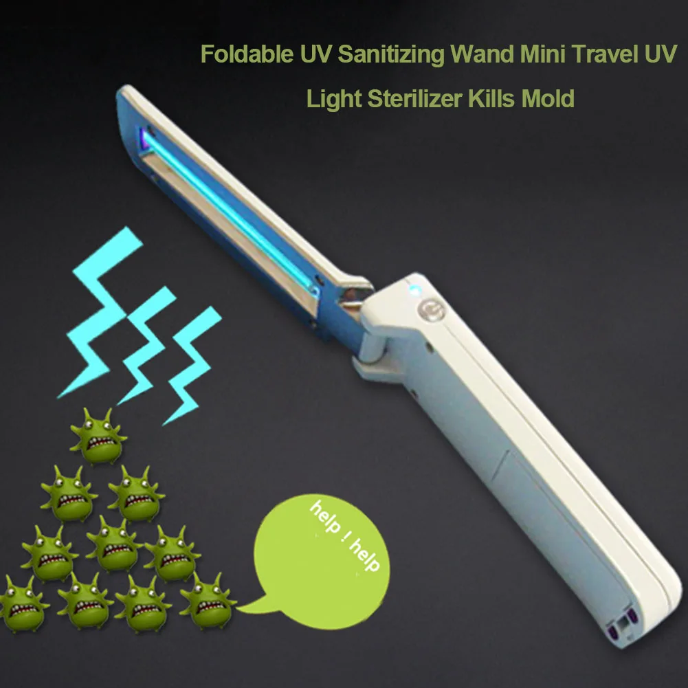 Handheld Hotel Sterilizer Foldable Sanitizing Portable Kill Bacteria Home School Mini UV Wand Without Chemical Travel