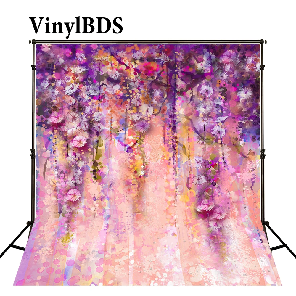 VinylBDS фото фон 10X20 цветочный Свадебный розовый новорожденный краска для