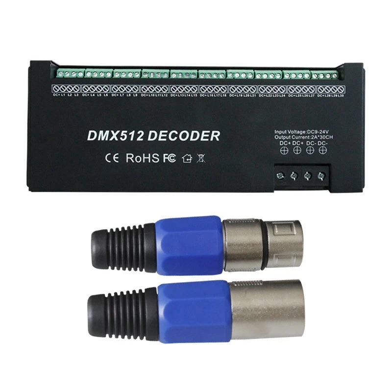 30-канальный декодер RGB DMX512 контрольная лента для светодиодных лент 60A DMX диммер