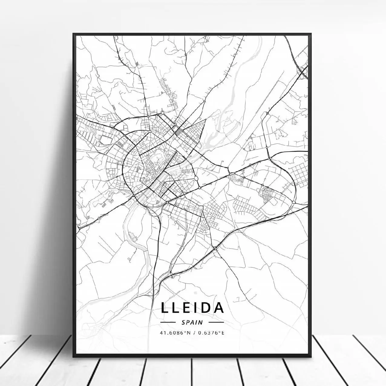 Lleida Toledo Logrono Vigo Murcia Burgos Испания холст Художественная карта Плакат - Цвет: 5