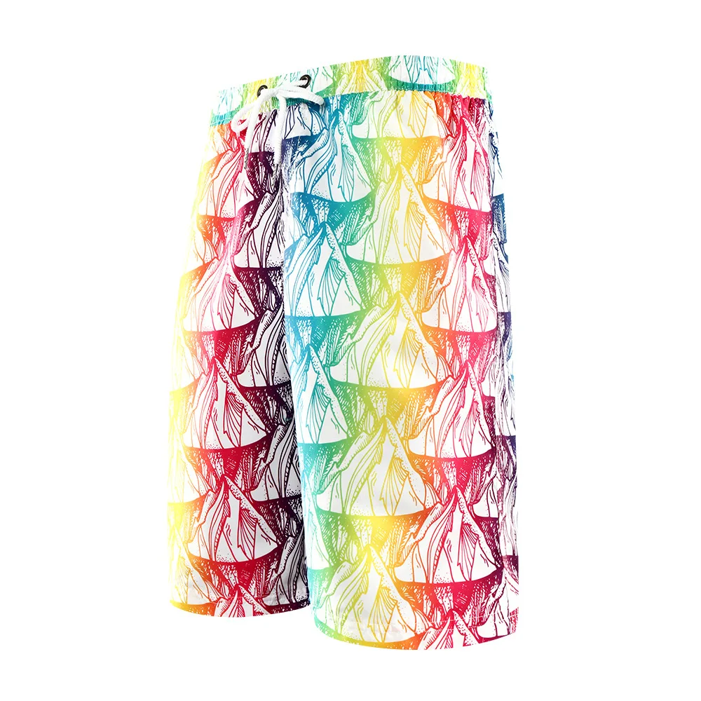 

2019 Summer Youth Color Gradient Casual Sports with Drawstring Quick-Dry Beach Shorts Sk0084