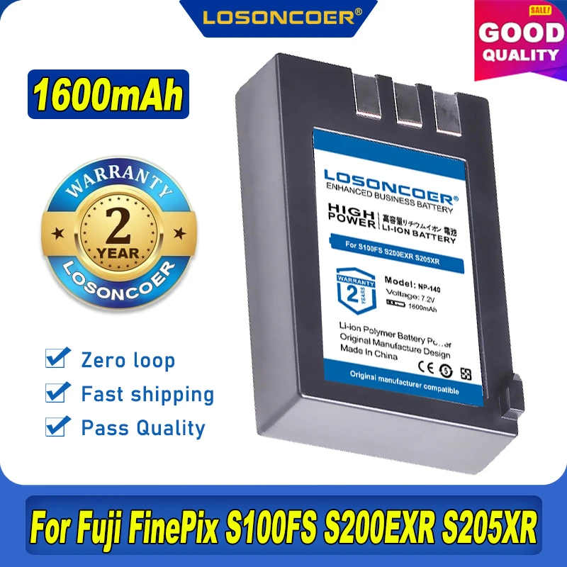DSTE Kit 2 Batterie 1900mAh E Caricabatterie Micro USB Per Fuji NP-140 - Compatibile Con FinePix S100FS, S200EXR, S205EXR - Ricarica Doppia Simultanea - 6