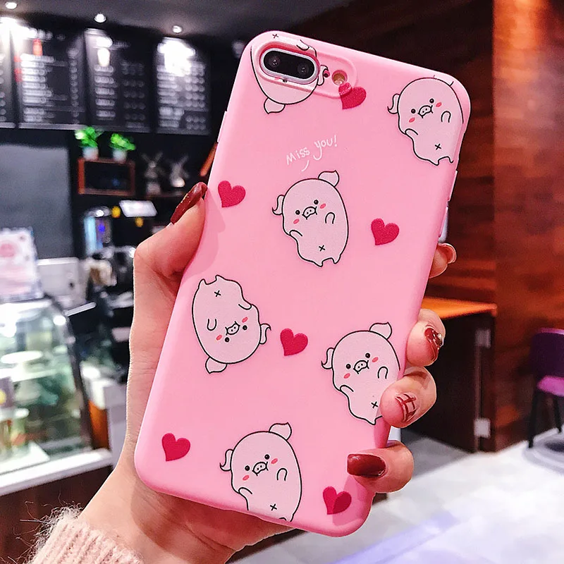 Милый чехол для телефона с рисунком поросенка iphone X XS Max XR 6 6s 7 8 plus модные забавные