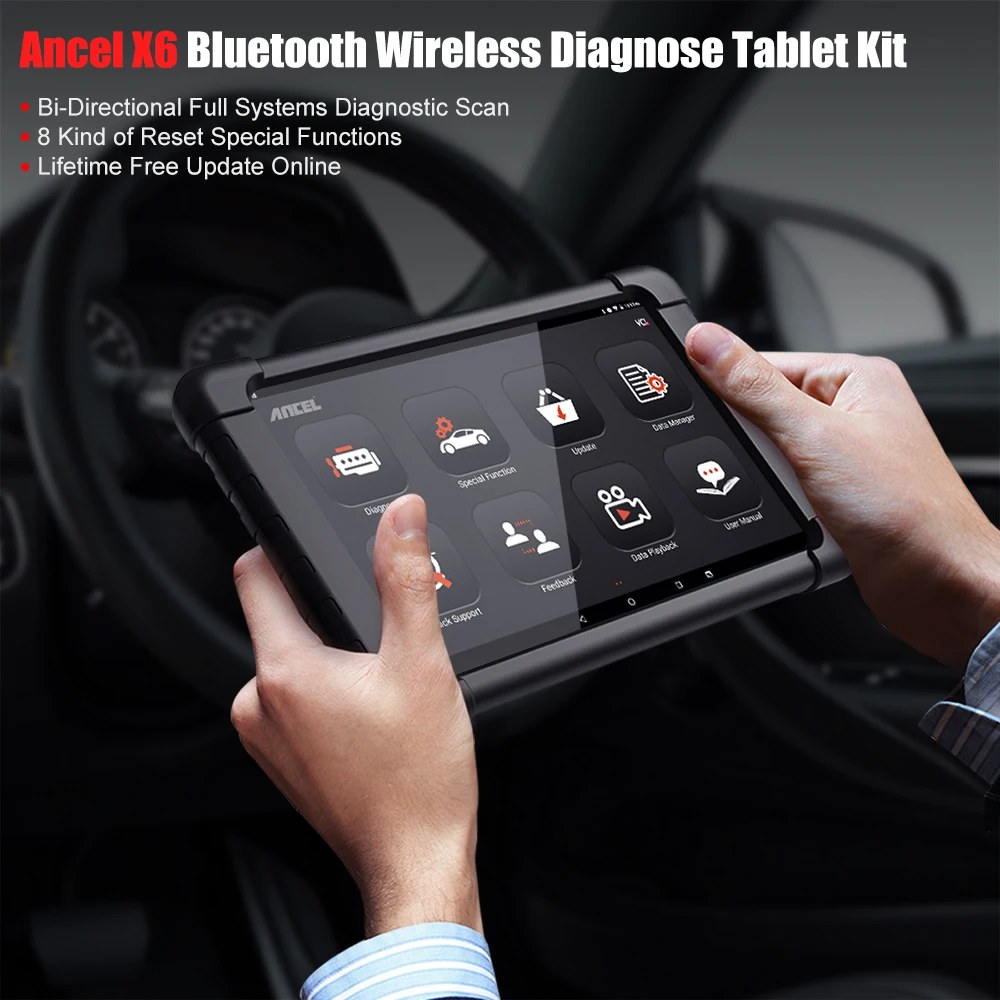 Диагностический сканер Ancel X6 OBD2 прибор для полной диагностики автомобиля с Bluetooth