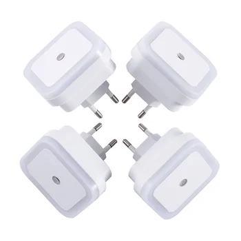 

4 pcs LED Night Light Mini Light Sensor Control 110V 220V EU Plug Nightlight Lamp For Children Kids Living Room Bedroom Lighting
