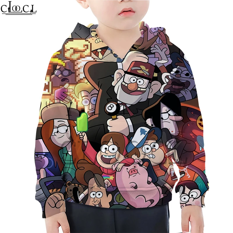  Drop Shipping Children Anime Gravity Falls Hoodie Boy Girl 3D Print Mommy and Me Sweatshirt Casual 