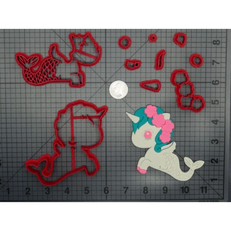 Cute Animal Unicorn Made 3D Printed Fondant Cupcake Decorating Tools Cookie Cutter Set Cake Kitchen Accessories