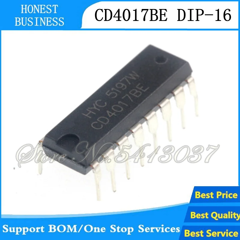 50 шт. 100 шт./лот CD4017BE DIP 16 CD4017 десятичный счетчик делитель 4017 чип ic c1...|Аксессуары