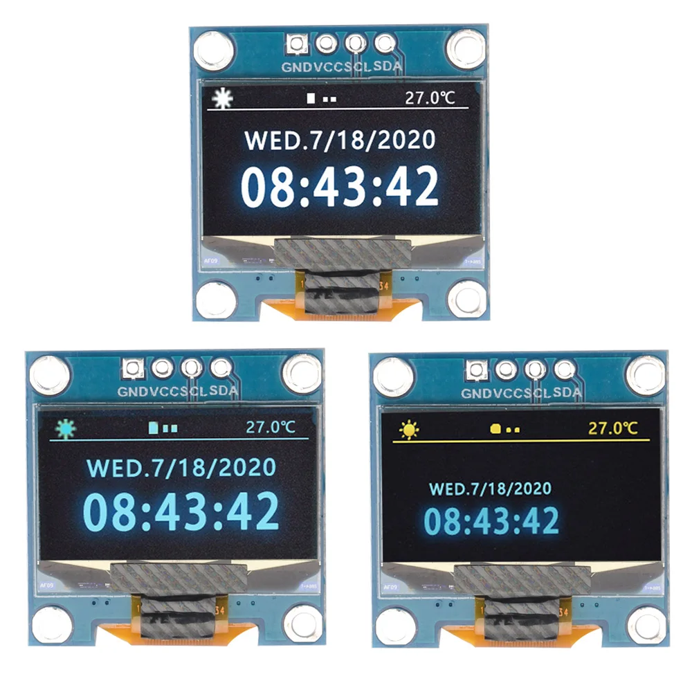 

Original 4Pin 0.96 Inch OLED SSD1315 White/Blue/Yellow-blue Display Module 128X64 IIC I2C Serial LCD Screen Board For Arduino