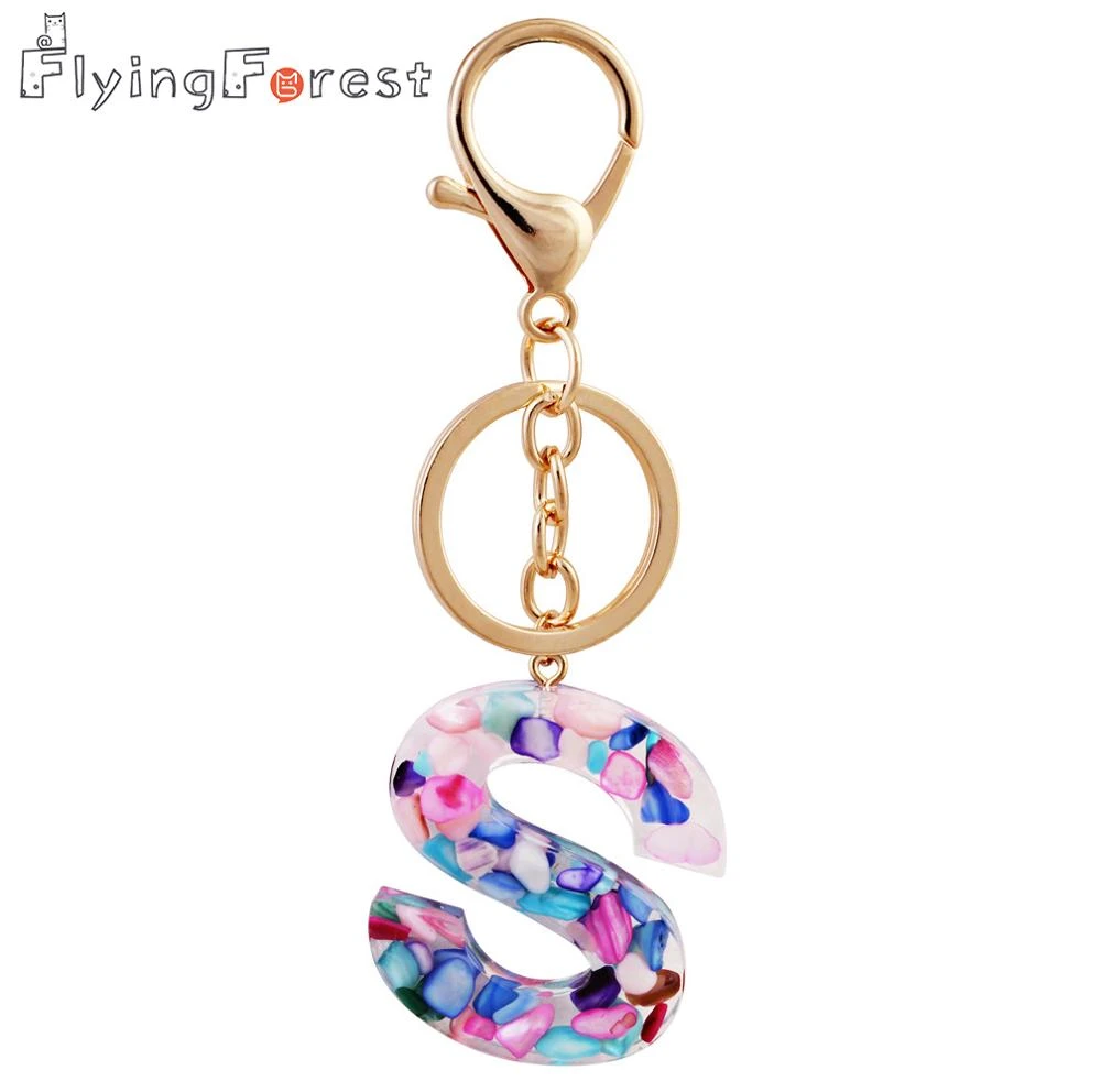 English Letter Keychain 26 English Word Glitter Resin Handbag Charms For Woman A To Z Keyrings Car Key Ring Cute Party Gifts Key Chains Aliexpress