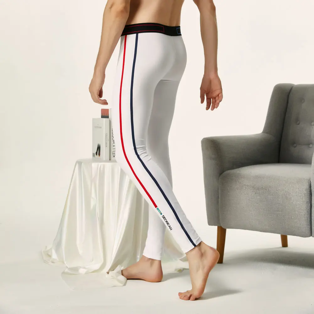 NEW Brand SEOBEAN Autumn And Winter Men's Sexy Cotton Long Johns Low Rise Thermal Underpants Leggings