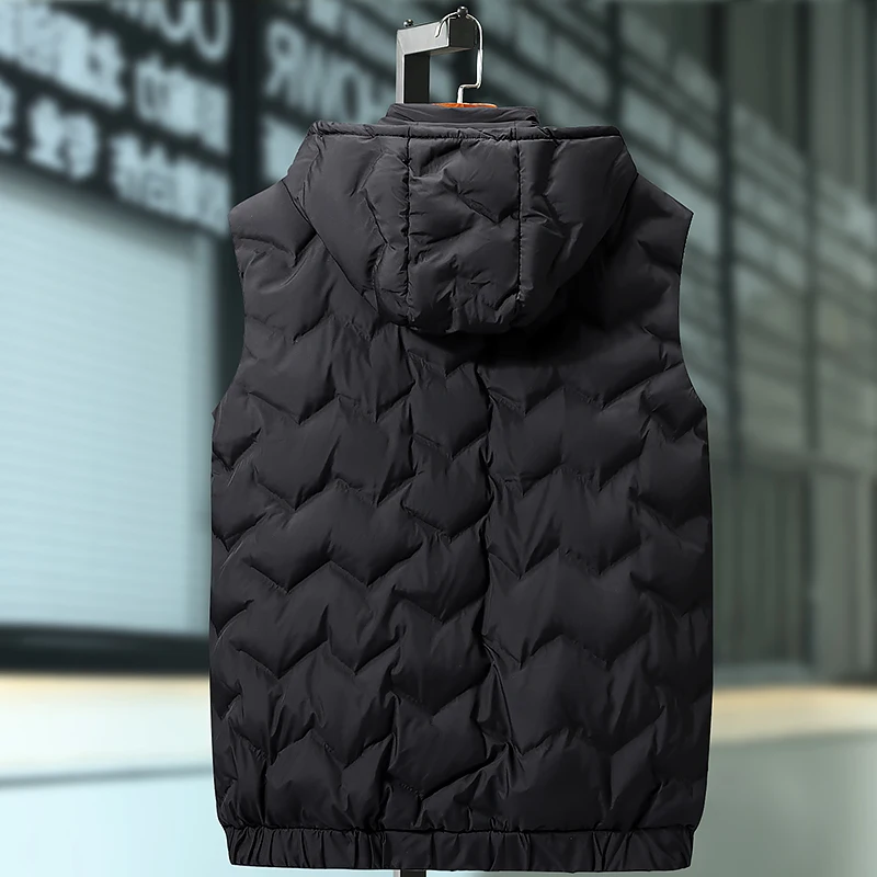 Плюс размер 8XL мужская зимняя куртка без рукавов мужская пуховая жилетка мужская теплая Толстая куртка с капюшоном мужская хлопковая стеганая Рабочая жилетка