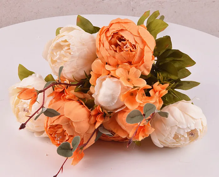 1Bunch European Artificial Peony Decorative Party Silk fake Flowers Peonies For Home Hotel decor DIY Wedding Decoration wreath