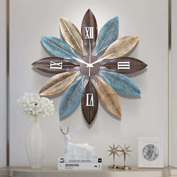 

Nordic Creative Metal Wall Clocks Living room 3D Wall Sticker Mute Wall Clock Wall Hanging Ornaments Crafts Home Decoration