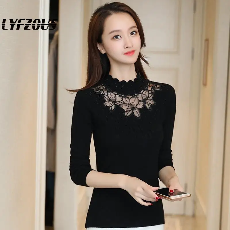 Свитер женский кружевной вязаный осень 2020 г. | Женская одежда