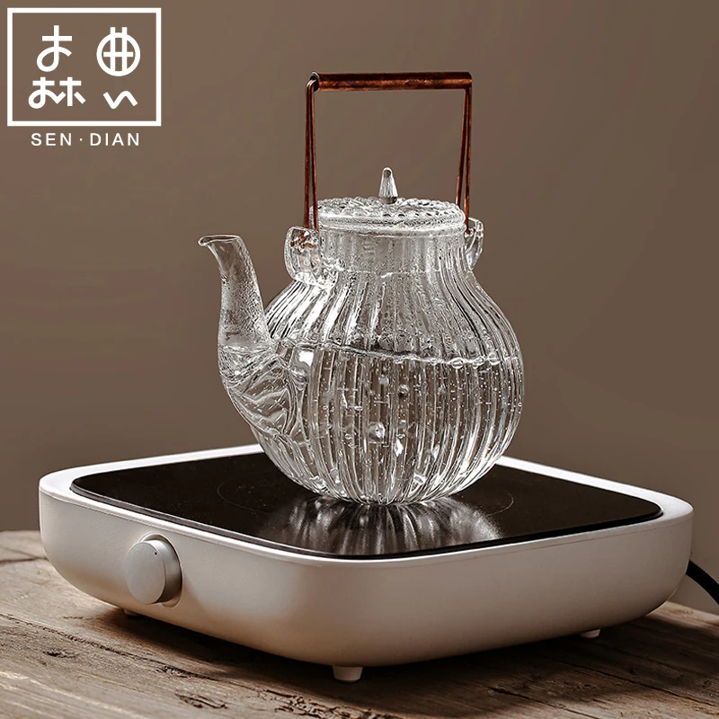 SENDIAN Large capacity Glass Teapot Handmade Craft High Temperature