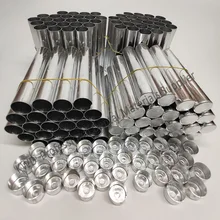 100 шт./лот OD 22 мм стоматологический лабораторный картридж алюминиевая пустая трубка с крышкой для гибких акриловых зубных протезов