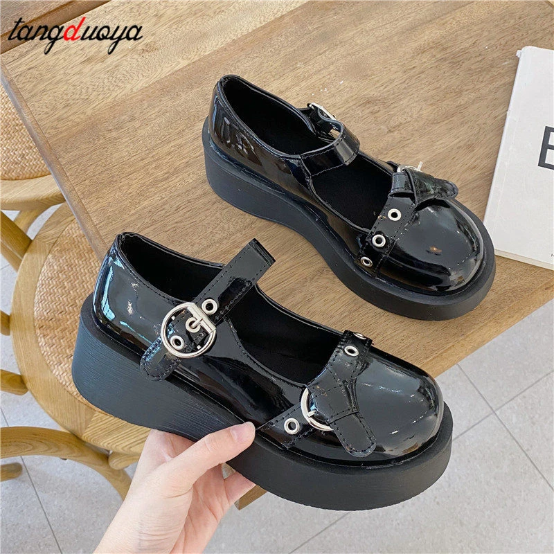 Black low platform shoes Clearance