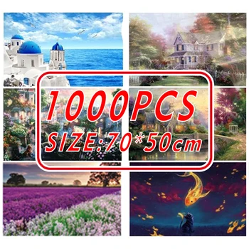 

Puzzles 1000 Pieces Large Wooden Jigsaw Decompression Game Toy Gift Landscape Puzzles Educational Toy For Adult Children