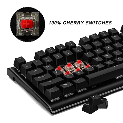 DURGOD 87 клавиш gemini k520 RGB светодиодный подсветка механическая клавиатура Cherry mx переключатели игровая клавиатура PBT keycap для Dota 2 Gamer - Цвет: Cherry Red