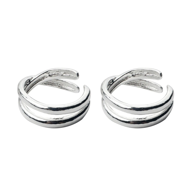 925 Sterling Silver Hollow Clip Earrings for Women Lady Girls Fashion Jewelry