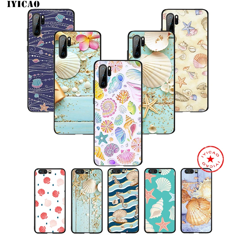 IYICAO летом пляж ракушки мягкий чехол для huawei P30 P20 P10 P9 P8 2017 2016 2015 P Smart Z Plus 2019 mate 20 10 Lite