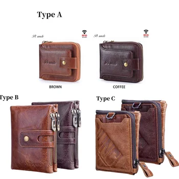

Men's Purse Leather Purse Male Purse RFID Card Holder Wallet Storage Bag Coin Purse Card Holder Zipper Wallet Gifts