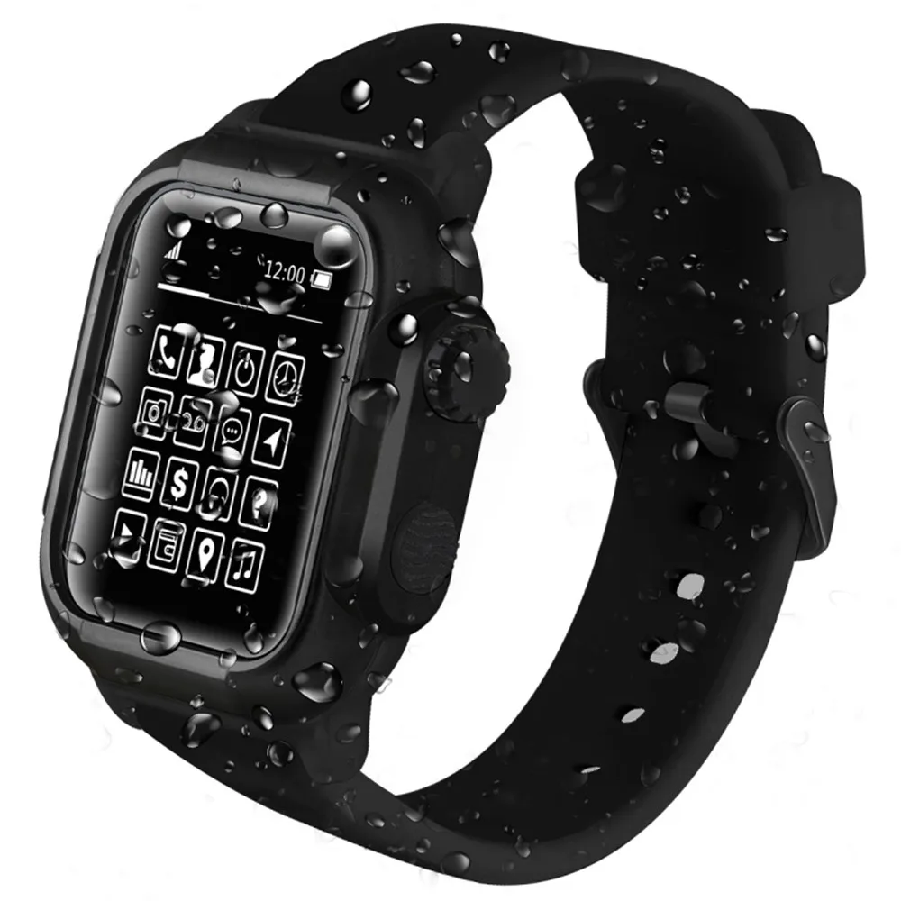 Ремешок силиконовый для Apple Watch Series 2 3 4 водонепроницаемый спортивный сменный