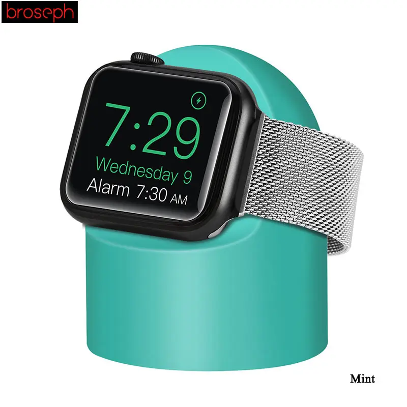 Mint Подставка для зарядного устройства силиконовый держатель для док-станции для Apple Watch 4 3 2 1 38 мм 42 мм 40 мм 44 мм Подставка для зарядки смарт-кронштейн для часов держатель - Цвет: Mint