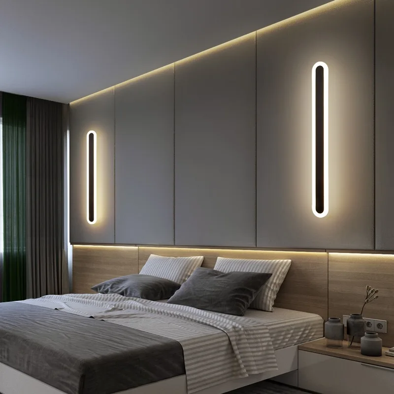 Modern Long Strip LED Wall Lamp Bedroom Bedside Living Room Decoration Light for Indoor Linear Sconce | Лампы и освещение