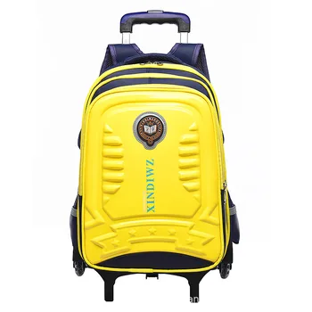 

waterproof Children Backpack With Trolley 2/6 Wheels School Travel Trolley Bag Fashion Boys Schoolbag Child Wheeled bookbag