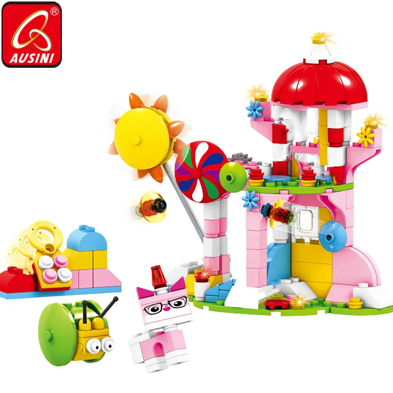 

AUSINI Children Paradise Creative Building Blocks Constructor City Toys for Boys Playground Mini Girls Figures Bricks Model Set