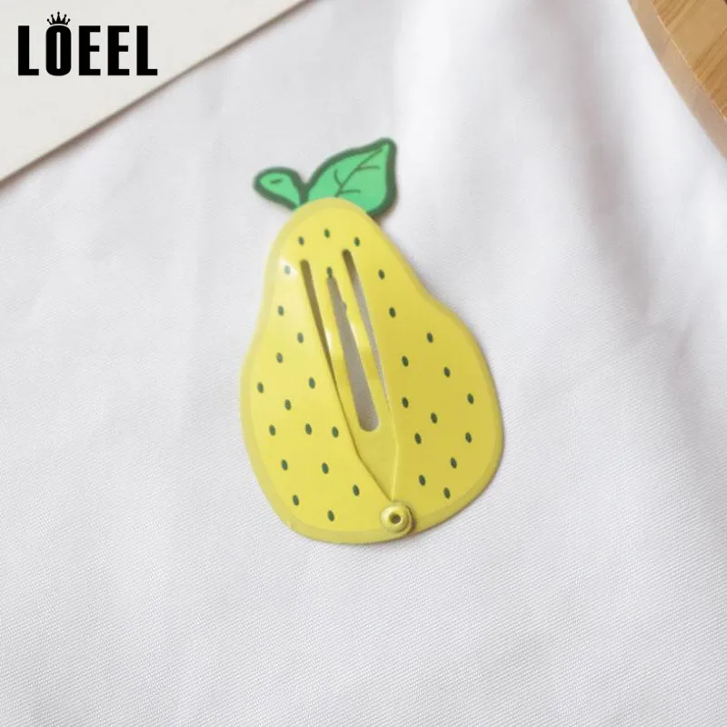 New Kids Hair Accessories 2-6Pcs/Set Painted Printing Fruit Hair Clips Headwear Set Cute Avocado Hairpins Headdress For Girls