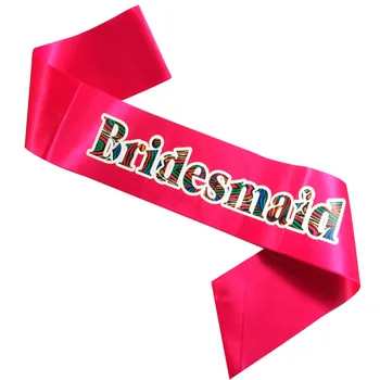 

10pcs 2020 New design sash hot pink ribbon Fashion Zebra printing with letters bride to be sister of the bride etc bachelorette
