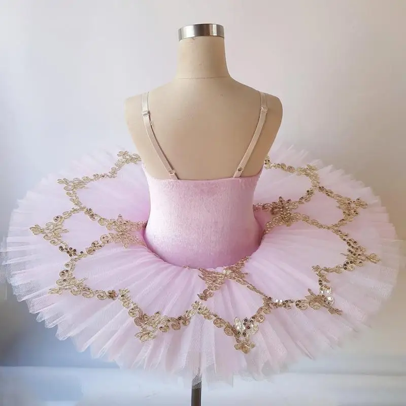 女の子のためのピンクのバレエドレスチュチュ,バレリーナ衣装,プロの衣装,クリスマスステージ,パーティー