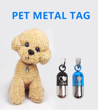 

Pet Pill Identity Brand Stainless Steel Metal Bullet Cat And Dog Anti-lost Identity Brand Pet Supplies