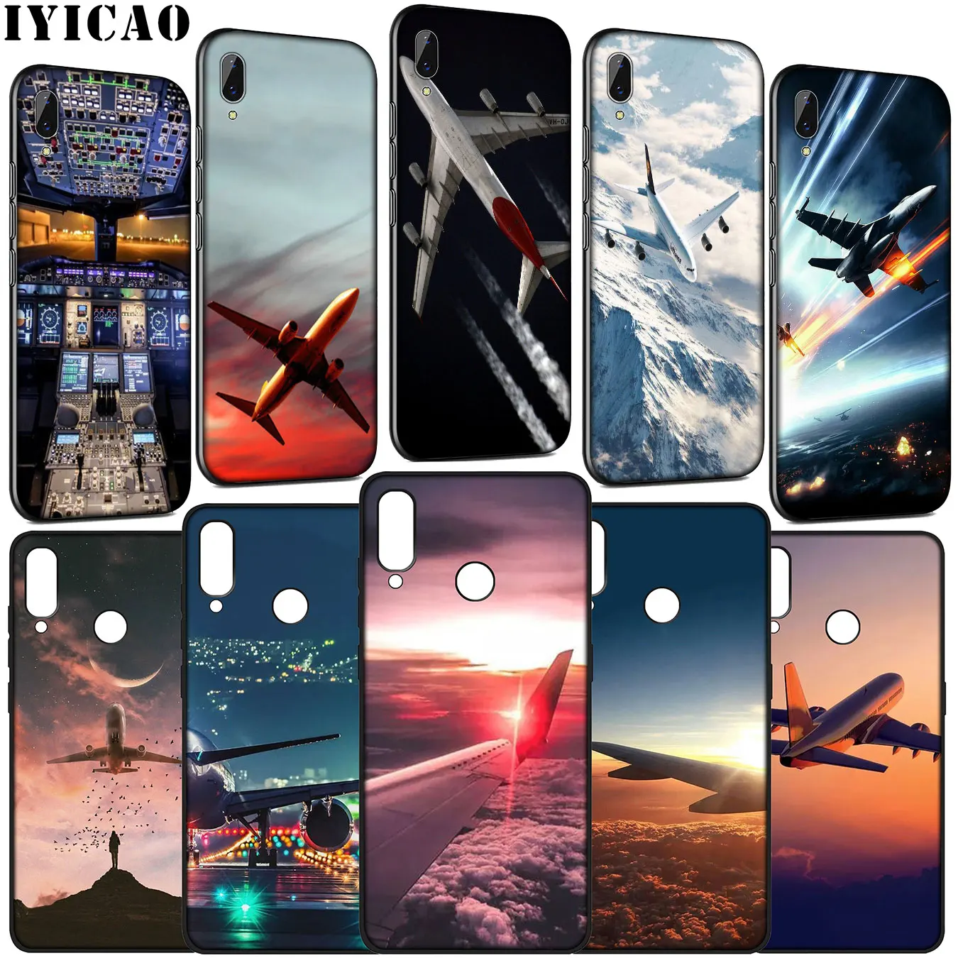 Мягкий чехол IYICAO для самолета Huawei Y9 Y7 Y6 Prime 2019 Honor 20 10 9 9X 8C 8X 8 Lite 7C 7X 7A Pro |