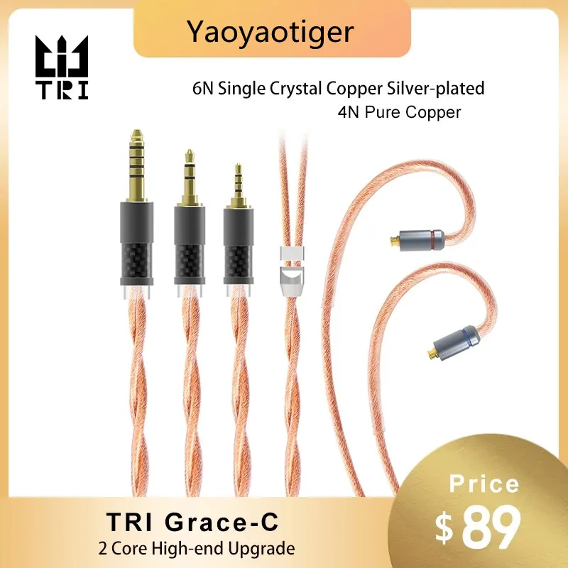 

Три Grace-C 2 ядра 6N однокристальный медный посеребренный + 4N Чистая медь микс HiFi наушники-вкладыши гарнитура для KBEAR Robin