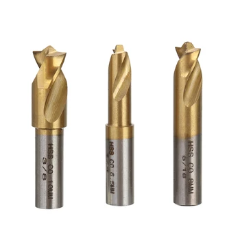 

3Pcs 1-3/4" Spot Welding Drill Bit HSCO Titanium Spot Weld Drill Bit Cutter Flat Shaft 1/4 5/16 3/8 Cobalt with Aluminum Case
