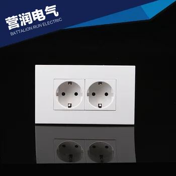 

146mm type European German standard double wall power outlet CE certified PC material socket 250V 16A style outlet CR-2SR