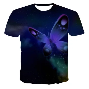

Blue Butterfly Pattern T shirt Summer Sale Leisure New Style 3D Printed Short Sleeves Male T-shirt Fashion Top Streetwear 2020