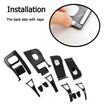 

Car Decorative Stickers Carbon Fiber Black ABS Window Glass Accessories