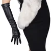 Extra Long Leather Gloves 70cm Faux Leather Sheepskin Matte Black PU Gloves Female Touchscreen Function WPU231 ► Photo 3/6