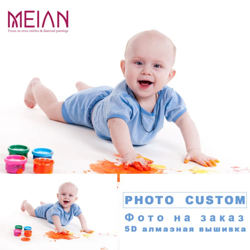 Meian фото на заказ DIY алмазная вышивка ручной работы 5D частный живопись крестиком 3D мозаика